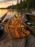 Gone Fishin' largemouth bass car freshie hanging at lakeside sunset
